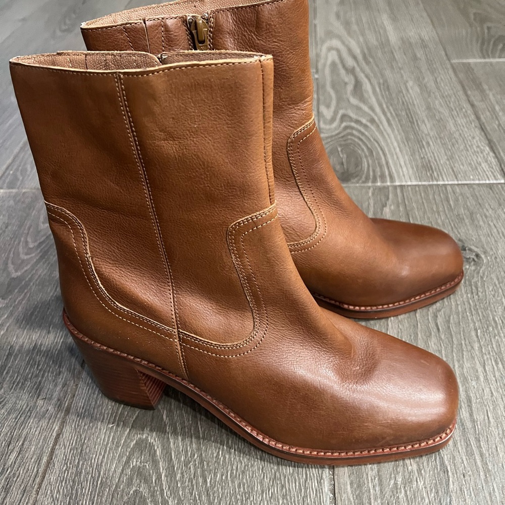 Brown Leather Ankle Boots